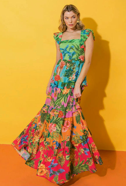 Floral Woven Maxi Dress